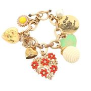 Juicy Couture Chunky Gold Charm Heart Locket Y2K Bracelet