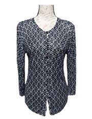 Verve Ami Black And White Button Down Cardigan Sweater Top Shirt Sz M