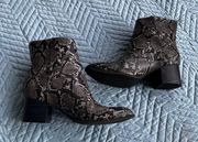 Snake Skin Ankle Booties Size 7