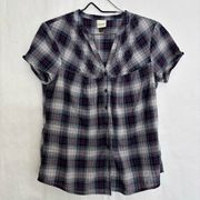 5/$25 Sonoma plaid short sleeve top medium