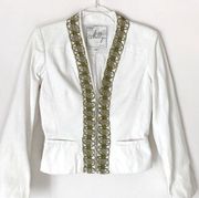 Milly white embellished blazer jacket size 4