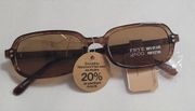 NWT Frye and Co. Women's Brown Rectangle Sunglasses