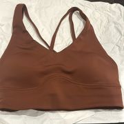 NWOT lululemon work out bra top with padding brown In Alignment Longline Bra 4