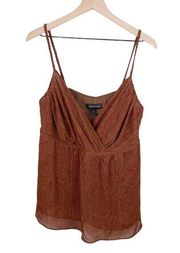 Lane Bryant Y2K Boho Style Burnt Orange Braided Spaghetti Strap Tank Top Size 14