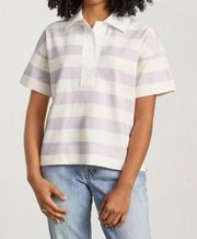 Everlane The Retro Jersey Polo Purple Stripe Classic Preppy