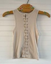 Rue 21  Cream Lace Up Tank Top Size XS