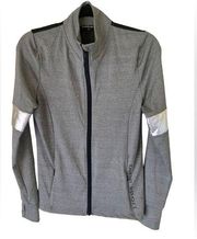 Bebe sport gray metallic athletic zip up sweater