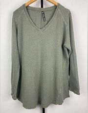 Kuhl Green Gray Lyrik V-Neck Pullover Sweater