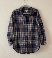 Garnet hill tunic flannel button up shirt