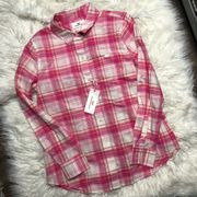 NWT vineyard vines plaid button up long sleeve top