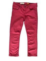 Anthropologie Pilcro & the Letterpress Crop Ankle Jeans | Pale Red Pink | 28