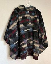 Bear Ridge Outfitters Made In USA Looped Wool poncho Aztec western Osfm Osfa