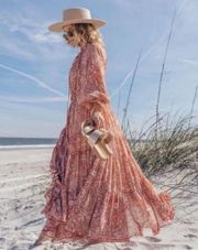 See It Through Long Sleeve Maxi Dress