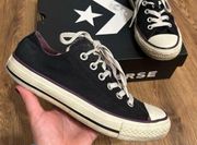 Converse  all Star Chuck Taylor low top lace up black shoes sneakers women’s 7