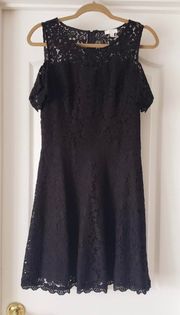 Black Lace Cold Shoulder Dress