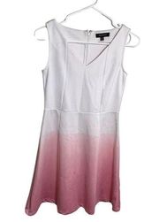 Paprika Fit & Flare Skater Dress White Pink Ombre