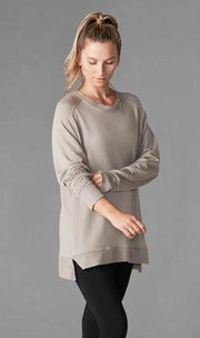 TAVI Cozy Crewneck Modal Fleece Sweatshirt Flax Women's Size Small