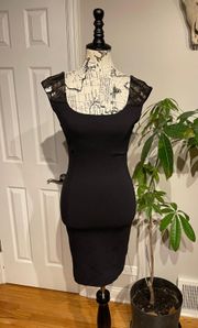 NWOT Vintage Y2k  Embellished Beaded Sequins Fit Bodice Pencil LBD nightout