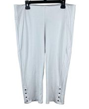 Peter Nygard Luxe Slims Size 1X 16-18‎ Crop Capri Pants White Ponte Knit Nylon