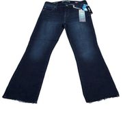Liverpool Hannah Cropped Flare Jeans Denim Stretch Size 4 27 Crop Dark Wash Blue