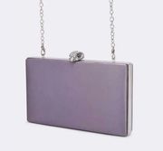 NEW Kurt Geiger London Kensington Frame Clutch Satin Light/Pastel Purple Bag