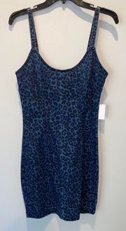 Leopard Print Denim Dress