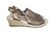 Earth Spirit Gold Laser Cute Espadrille Wedge Sandals Women's 10 Gelson Cushion