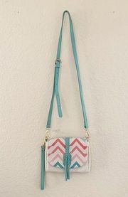 Charming Charlie Turquoise Striped Crossbody Purse