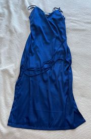 Blue Silk Midi Dress