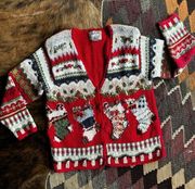 Heirloom Collectibles Vintage Christmas Sweater Cardigan Size M