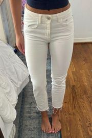 Zara white cropped jeans