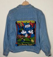 Vintage Jean Jacket Minnie And Mickey “ It’s Party Time “