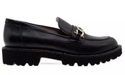 BCBGeneration Black Gold Chain Loafers Size 7