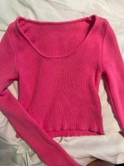 Hot Pink Knitted Crop Top