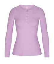 soft lounge henley top in sugar plum