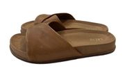 CREVO Womens genuine leather slide flat sandal size 6