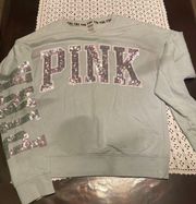 PINK Logo Sequin Crewneck