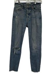 grlfrnd jeans karolina button fly high waist Distressed jeans Size 26