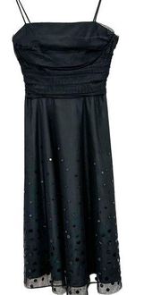 Eliza J Black Tulle and Sequin Spaghetti Strap Dress, EUC, Size 2, MSRP $179