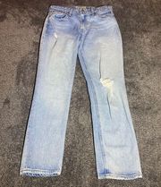 Lucky Brand Light Blue Distressed Sienna Slim Boyfriend Jeans ( 0/25 )‎