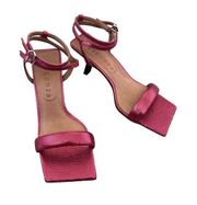 Anthropologie  Vicenza Strappy Metallic Heels Pink NEW