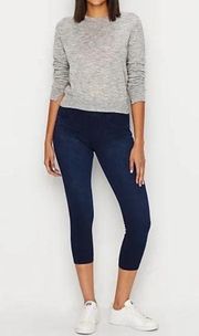 Jeanish Pull On Dark Blue Wash Cropped Ankle Skinny Jeans