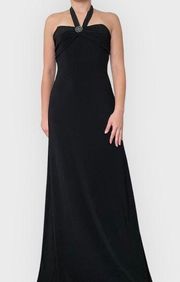 Laundry by Shelli Segal halter black maxi gown