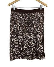 BCBG MaxAzria Skirt Medium Bronze Sequin Mesh Dorshea Pencil Glam Stretch‎ New