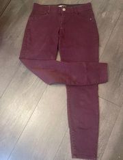 Jeggings in a plum purple color size 8 with a stretch band top and pockets