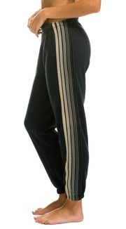 five stripe charcoal sweatpants