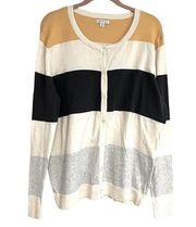 Merona Cardigan Sweater XXL Plus Size Color Block Stripes