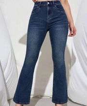 Shein Blue Bootcut Stretch Jeans.