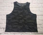 Kyodan Active Womens Tank Top Black Camo Cropped Round Neck Size Large