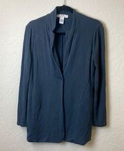 Magaschoni Charcoal Grey Single Button Jersey Blazer Cardigan Small